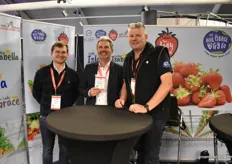Blue Planet Berry Co is the breeding arm of S&A Produce, the varieties coming out of the breeding program are named "Lady."Roger Vogels of S&A with Job and Boudewijn van der Wal of Dutch Berries, the largest producer of "Lady" Emma in the Netherlands.